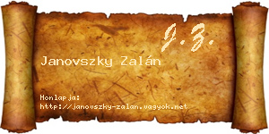 Janovszky Zalán névjegykártya